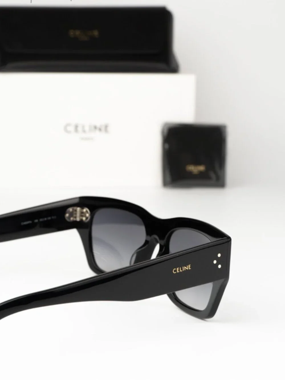 Celine Men Sunglasses Black Grey Gradient Cat Eye CL40297U 01B NEW AUTHENTIC